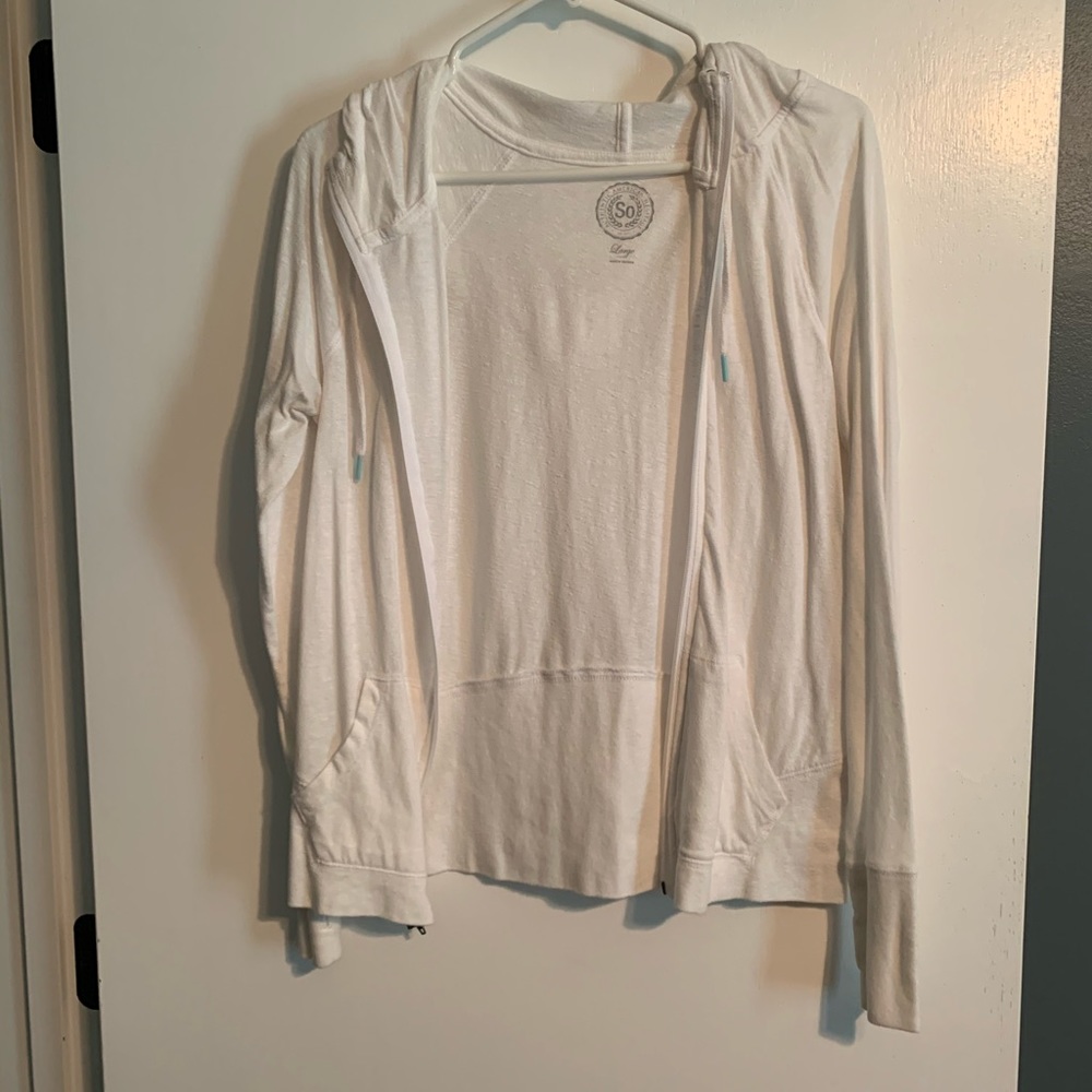 White zip up jacket